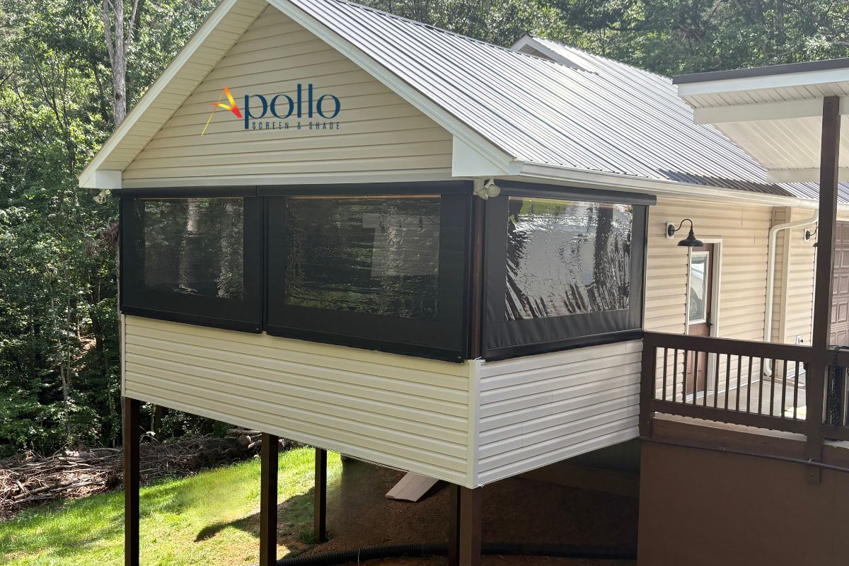 Apollo Power Shades For Modern Man Cave Outside View.